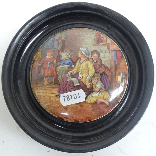 403 - Victorian Pratt Ware polychrome pot lids, and others