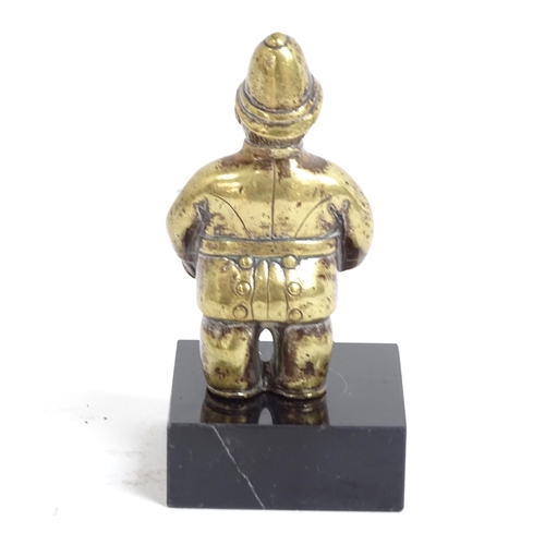 133 - A Vintage cast-brass Policeman car mascot, registration number 559804, height 10cm