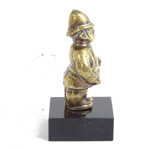 133 - A Vintage cast-brass Policeman car mascot, registration number 559804, height 10cm