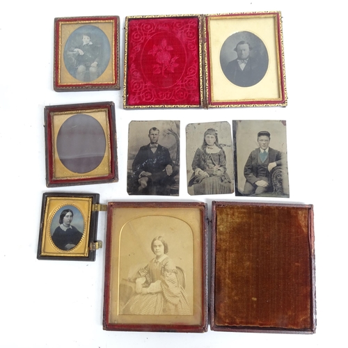 159 - A quantity of Antique daguerrotype and tintype photographs and portraits