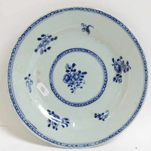 345 - 4 various Chinese blue and white plates