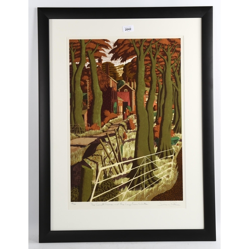 2042 - Simon Palmer, limited edition screen print, The Small Farmer And The Large Farm Worker, signed in pe... 