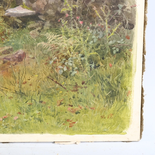 2068 - Maud Naftel (1856 - 1890), watercolour, Unwillingly To School, unsigned, 36cm x 26cm, original mount