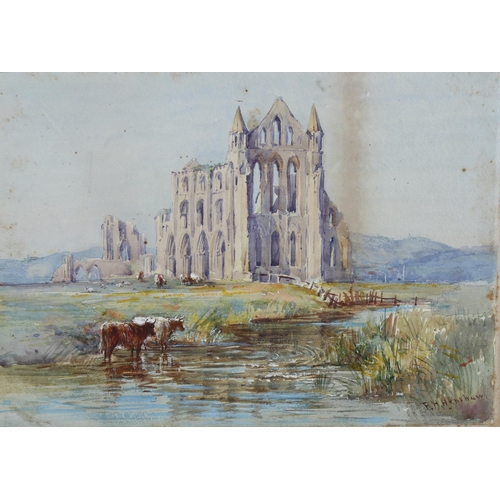 2083 - Frederick Henshaw (1807 - 1891), watercolour, monastery ruins, 20cm x 28cm, unframed