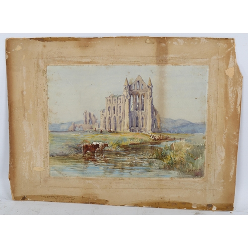 2083 - Frederick Henshaw (1807 - 1891), watercolour, monastery ruins, 20cm x 28cm, unframed