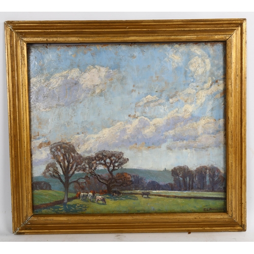 2084 - Ethel Rawlins (1880 - 1940), oil on board, early spring, circa 1920, signed, 35cm x 40cm, framed, th... 