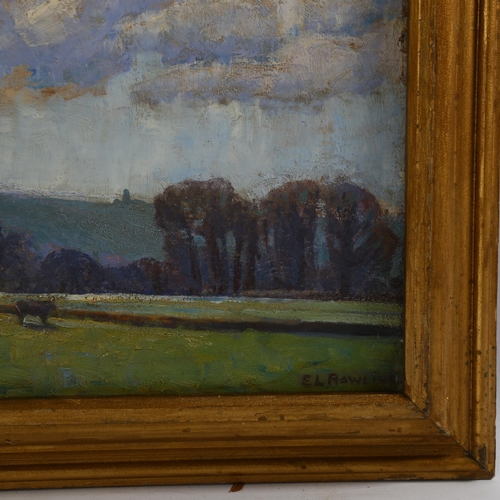 2084 - Ethel Rawlins (1880 - 1940), oil on board, early spring, circa 1920, signed, 35cm x 40cm, framed, th... 