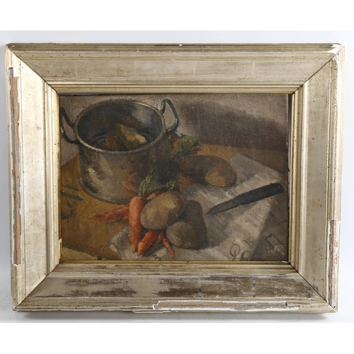 2100 - Bloomsbury School, oil on canvas, still life study, early 20th century, unsigned, 28cm x 38cm, frame... 