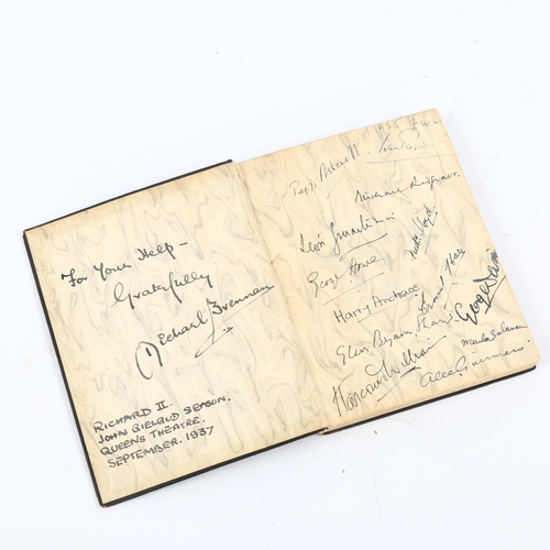 1061 - An autographed copy of Shakespeare's Richard II, from the production at the Queens Theatre, 1937, si... 