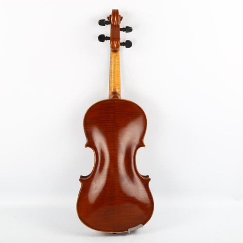 1084 - Leif Karlsson violin, back length 355mm, in Hill & Son case