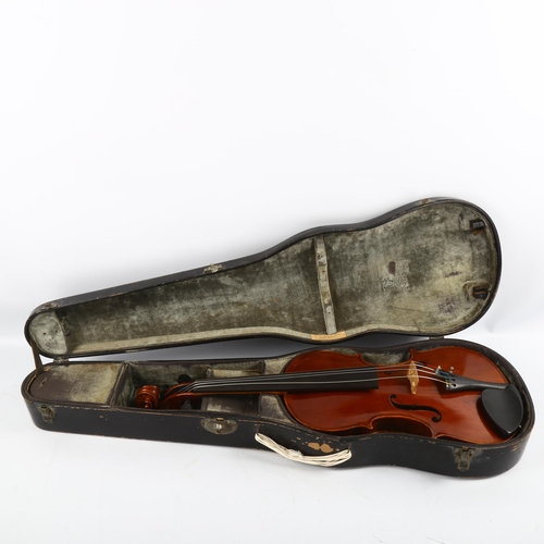 1084 - Leif Karlsson violin, back length 355mm, in Hill & Son case