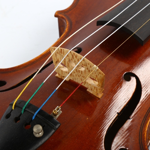 1084 - Leif Karlsson violin, back length 355mm, in Hill & Son case