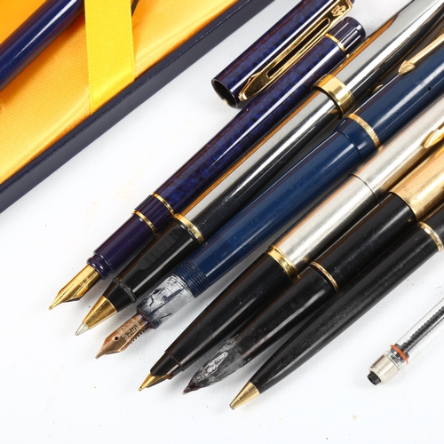 1088 - A group of Waterman Parker and Sheaffer fountain pens and ballpoint pens