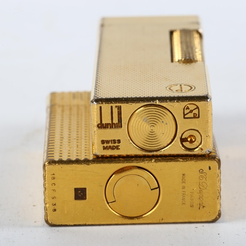 1090 - 2 gold plated Dunhill and Dupont pocket lighters (2)