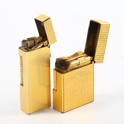 1090 - 2 gold plated Dunhill and Dupont pocket lighters (2)