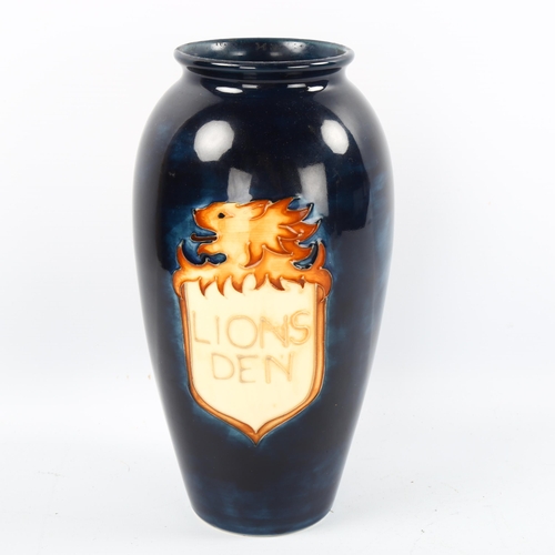 1094 - Moorcroft pottery Lion's Den Heraldic pattern vase, limited edition, height 25cm