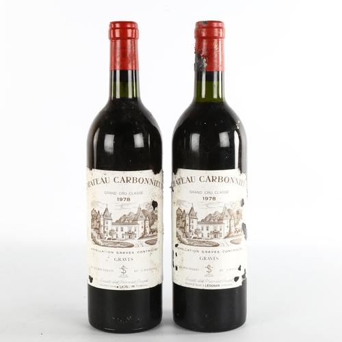 1098 - 2 bottles of 1978 Chateau Carbonnieux, Grand Cru Classe de Graves