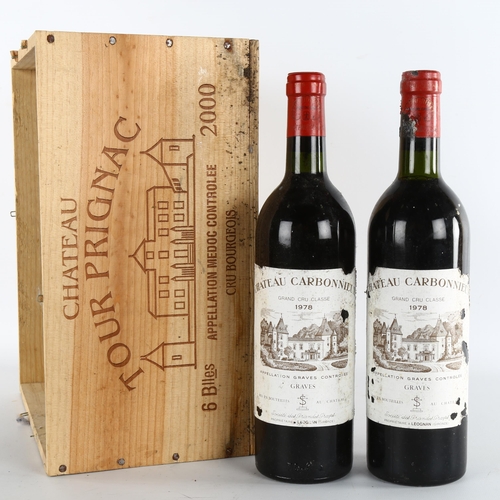 1098 - 2 bottles of 1978 Chateau Carbonnieux, Grand Cru Classe de Graves