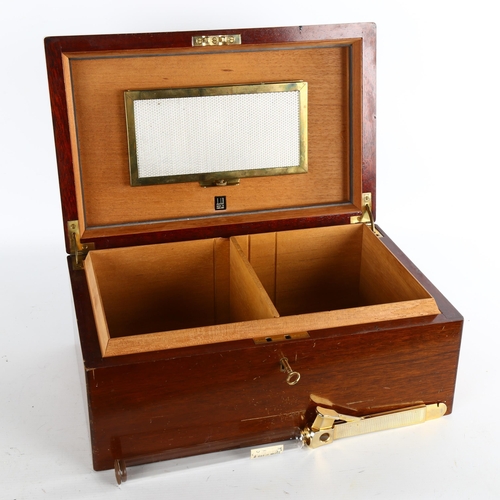 1103 - A vintage Dunhill mahogany cigar humidor, and cigar cutter, H15 x D25 x W32cm