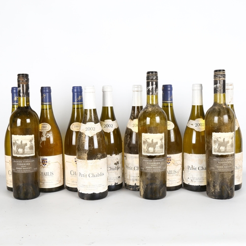 1105 - 12 mixed bottles of white wine, 4 1997 Chablis Thierry Hamelin, 5x 2002(4)/03(1) Petit Chablis L'Egl... 