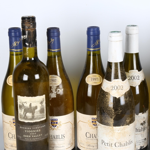 1105 - 12 mixed bottles of white wine, 4 1997 Chablis Thierry Hamelin, 5x 2002(4)/03(1) Petit Chablis L'Egl... 