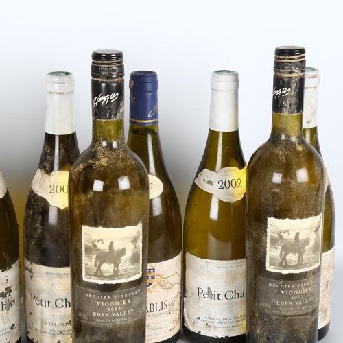 1105 - 12 mixed bottles of white wine, 4 1997 Chablis Thierry Hamelin, 5x 2002(4)/03(1) Petit Chablis L'Egl... 