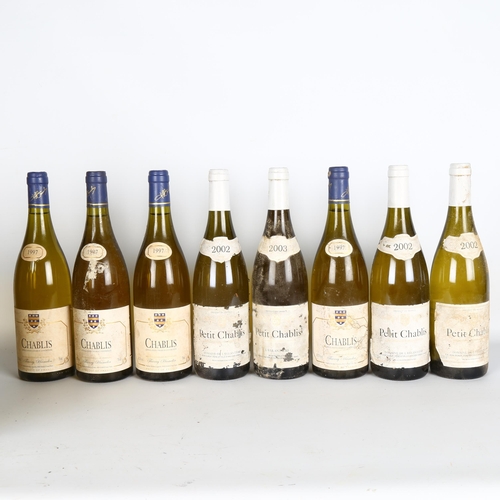 1105 - 12 mixed bottles of white wine, 4 1997 Chablis Thierry Hamelin, 5x 2002(4)/03(1) Petit Chablis L'Egl... 