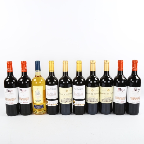 1109 - 10 bottles of French wine, 3 x Lalande de Pomeral 2020, Cuvee Isabelle, 2 x Chateau Allegret 2014, J... 