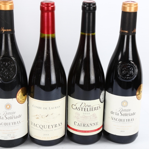 1110 - 6 bottles of French red wine, 2x Vacqueyras 2014, Combe De Lauran, Rhone, 2x Vacqueyras 2016, Domain... 