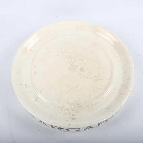 1125 - Victorian shop margarine ceramic stand, by S Banfield of Brighton and Hastings, diameter 34cm