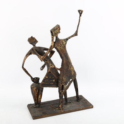 1140 - Sean Crampton (1918 - 1999), bronze sculpture, 2 figures, height 48cm