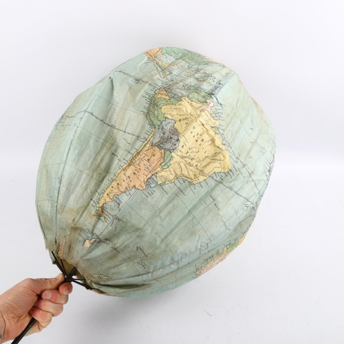 1142 - A 19th century Betts's portable 'umbrella' terrestrial globe, by George Philip & Son Ltd, expanded d... 