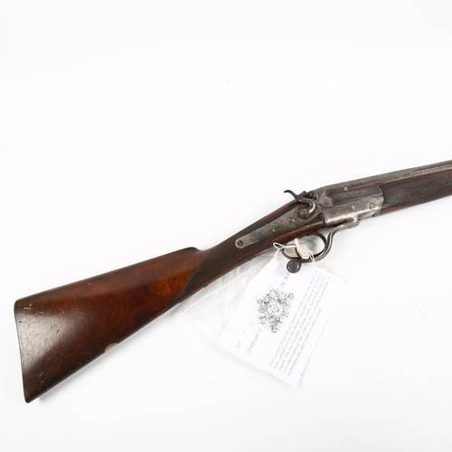 1145 - A 19th century 12 bore single-barrel shotgun, by A Waters of Hastings, with certificate of deactivat... 