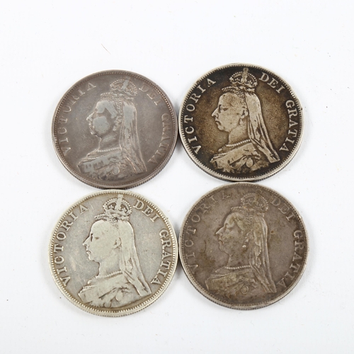 1155 - 4 Victorian double florin coins