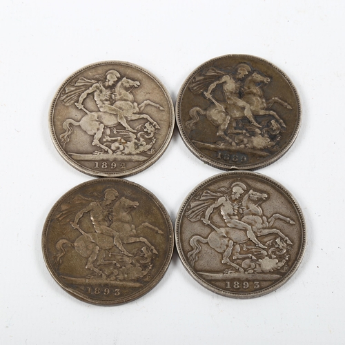 1156 - 4 Victorian Crown coins