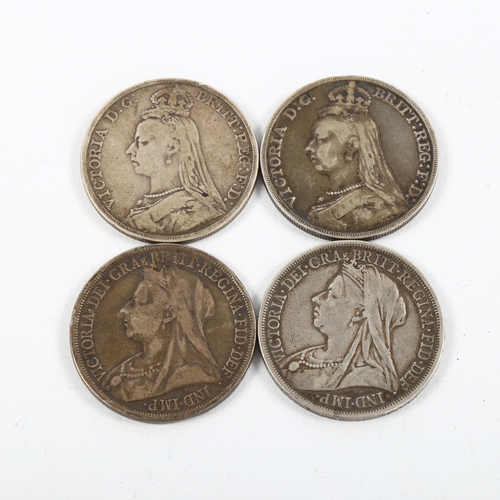 1156 - 4 Victorian Crown coins