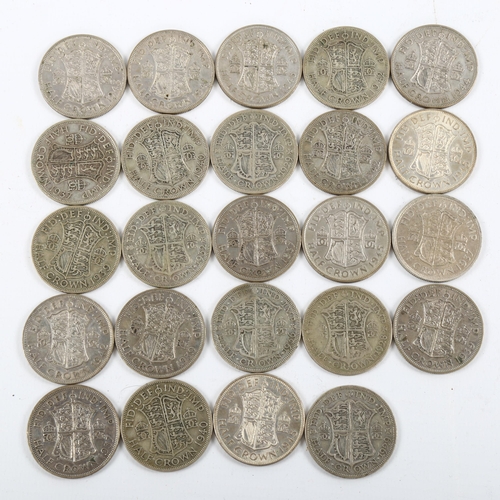 1158 - 24 Half Crown coins, all pre 1947