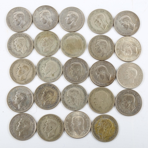 1158 - 24 Half Crown coins, all pre 1947