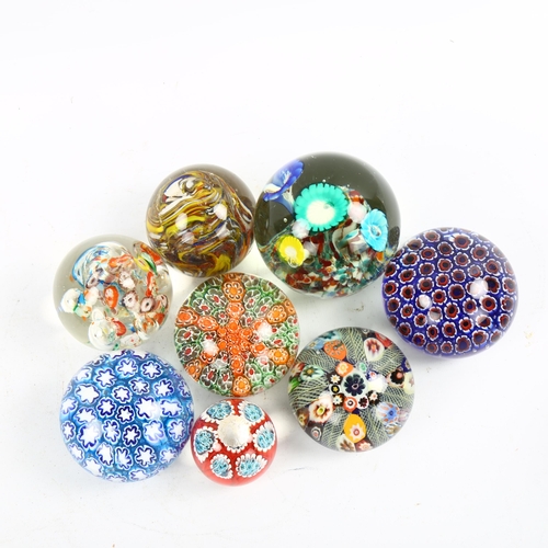 1168 - A group of Millefiori glass paperweights, largest height 9cm