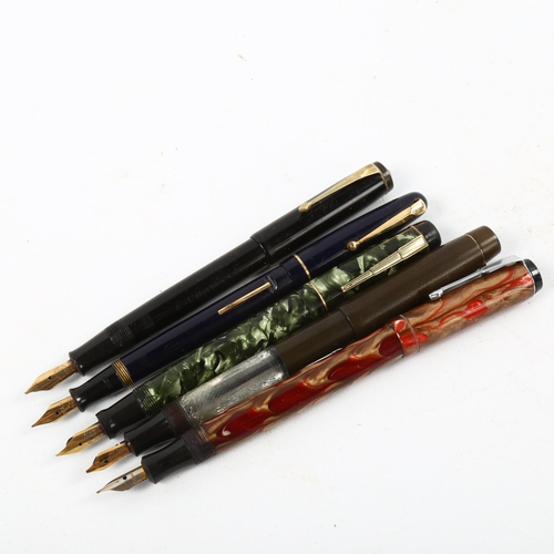 1188 - 5 various Vintage fountain pens