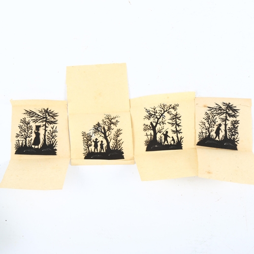 1228 - 4 finely detailed Victorian paper cut-out silhouette pictures, in paper bindings (4)