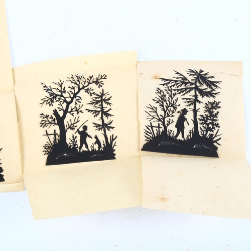 1228 - 4 finely detailed Victorian paper cut-out silhouette pictures, in paper bindings (4)