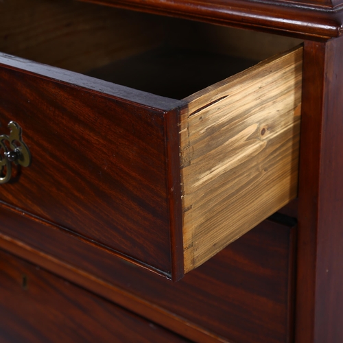 1236 - George III mahogany chest of drawers, with brass drop handles and ogee bracket feet, width 97cm, dep... 