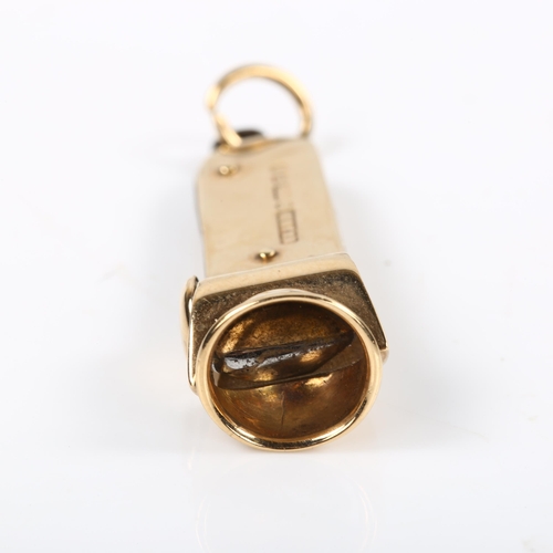 201 - An early 20th century 9ct gold cigar cutter fob, maker's marks SB and S Ltd, hallmarks Birmingham 19... 