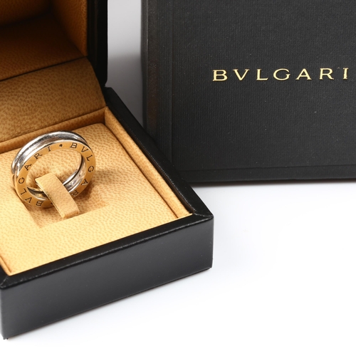 240 - BULGARI - an 18ct white gold B.zero1 band ring, band width 4.9mm, size L/52, 7.5g, boxed