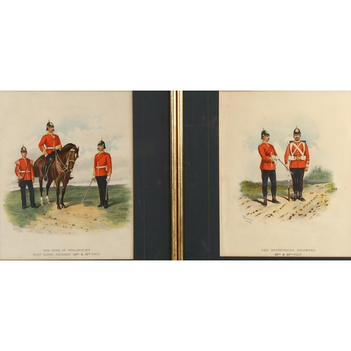 2101 - R Simkin, pair of 19th century colour prints, studies of military uniform, 30cm x 24cm, framed