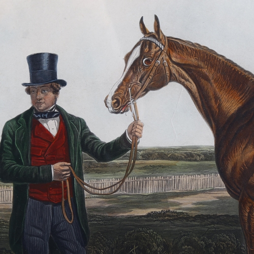 2105 - J Harris, after J F Herring, hand coloured engraving, Teddington, winner of Derby Stakes at Epsom 18... 