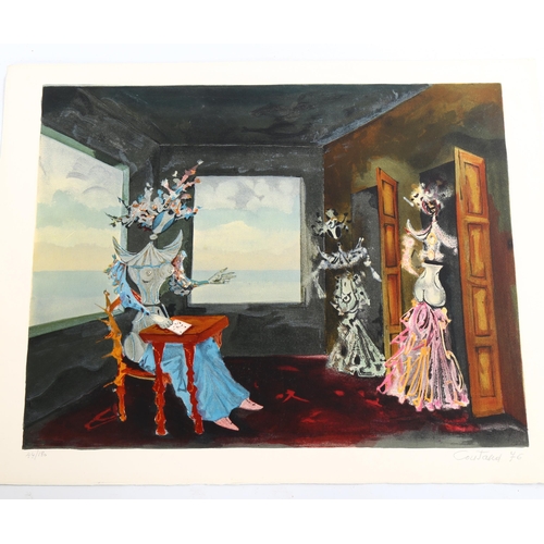 2117 - Lucien Coutaud (1904 - 1977), original lithograph, surrealist interior, signed in pencil, dated '76,... 