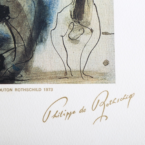 2124 - After Picasso, colour print for Mouton Rothschild 1973, sheet size 40cm x 50cm, unframed