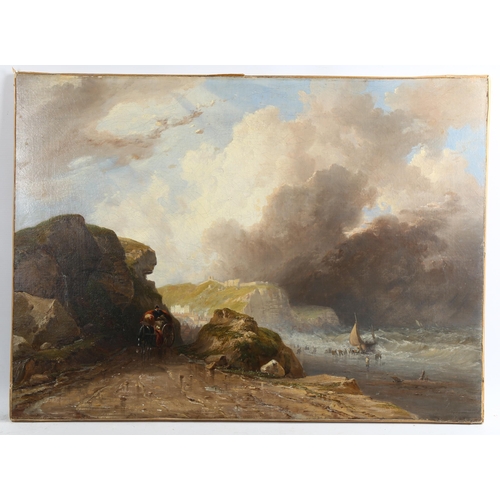 2134 - Attributed to George Clint (1770 - 1854), early 19th century oil on canvas, view of Hastings from Wh... 